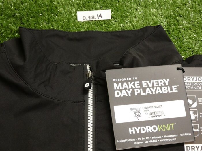 FootJoy Mens HydroKnit Golf Rain Pullover Black Large 32680