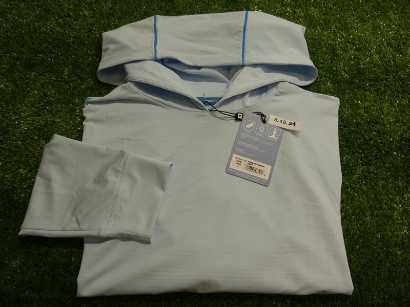 FootJoy Mens TempoSeries Blocked Sun Hoodie Golf Pullover Ice Blue Large 36901