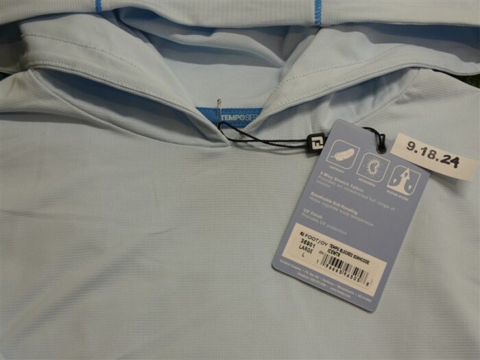 FootJoy Mens TempoSeries Blocked Sun Hoodie Golf Pullover Ice Blue Large 36901