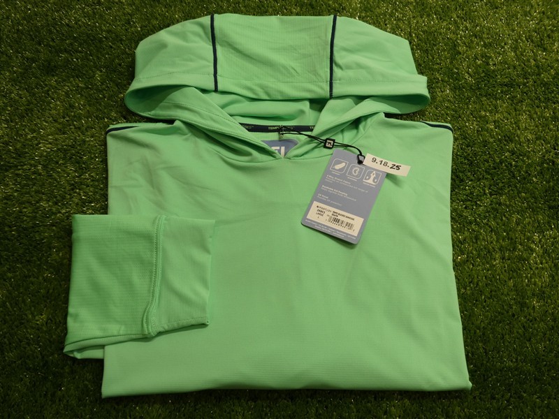FootJoy Mens TempoSeries Blocked Sun Hoodie Golf Pullover Sea Foam Large 36903