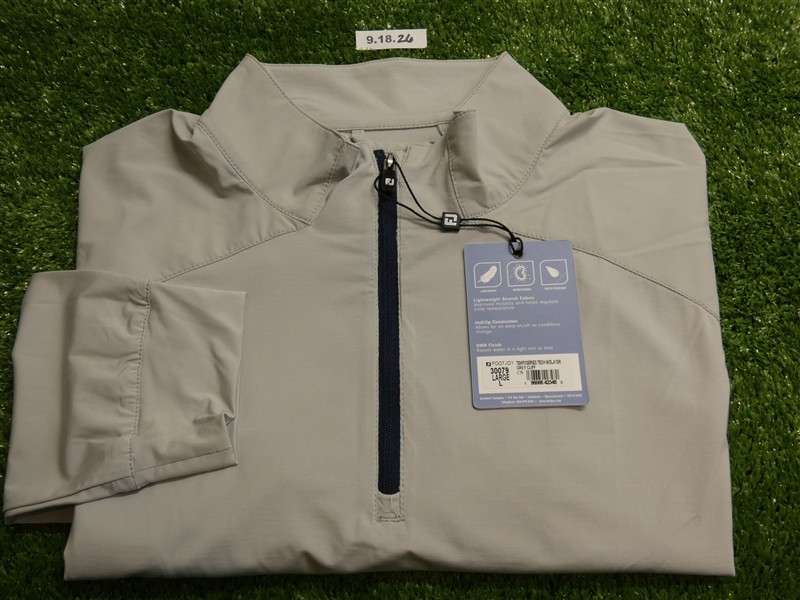FootJoy Mens TempoSeries Tech Golf Mid-Layer Grey Cliff Large 30079