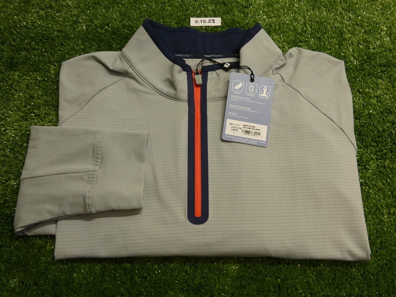 FootJoy Mens TempoSeries Mixed Texture Golf Mid-Layer Grey Large 33372