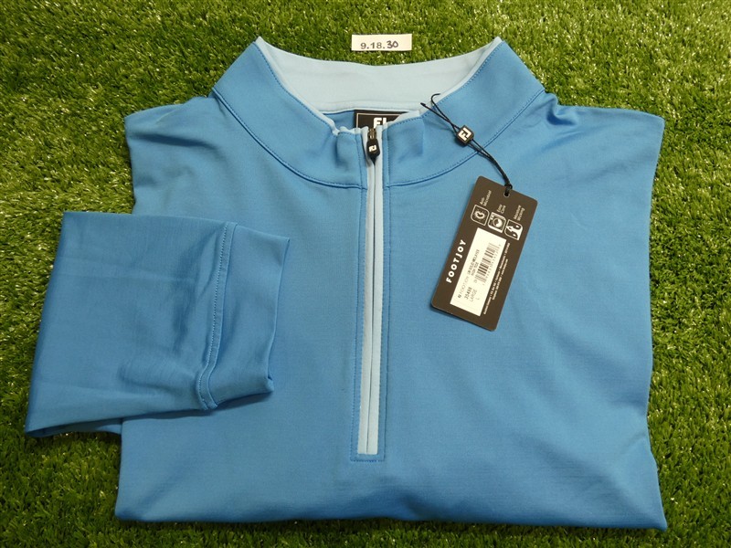 FootJoy Mens Lightweight Solid Golf Mid-Layer Hightide Blue Large 35498