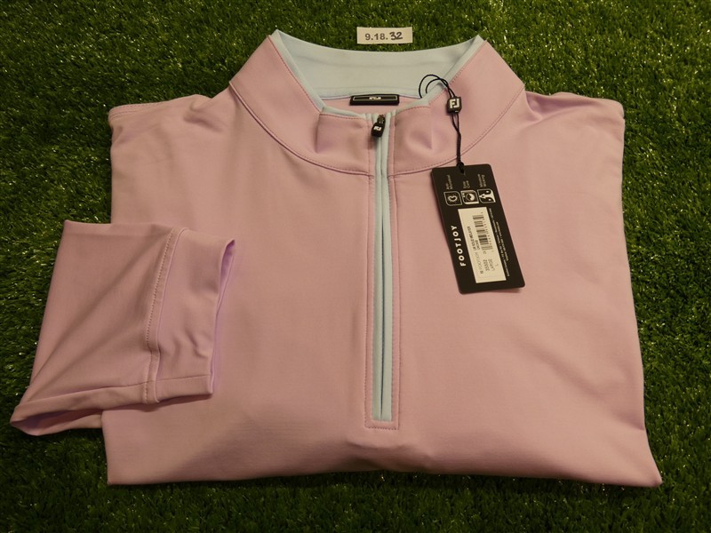 FootJoy Mens Lightweight Solid Golf Mid-Layer Orchid Pink Large 35502
