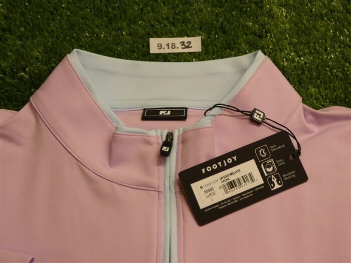 FootJoy Mens Lightweight Solid Golf Mid-Layer Orchid Pink Large 35502
