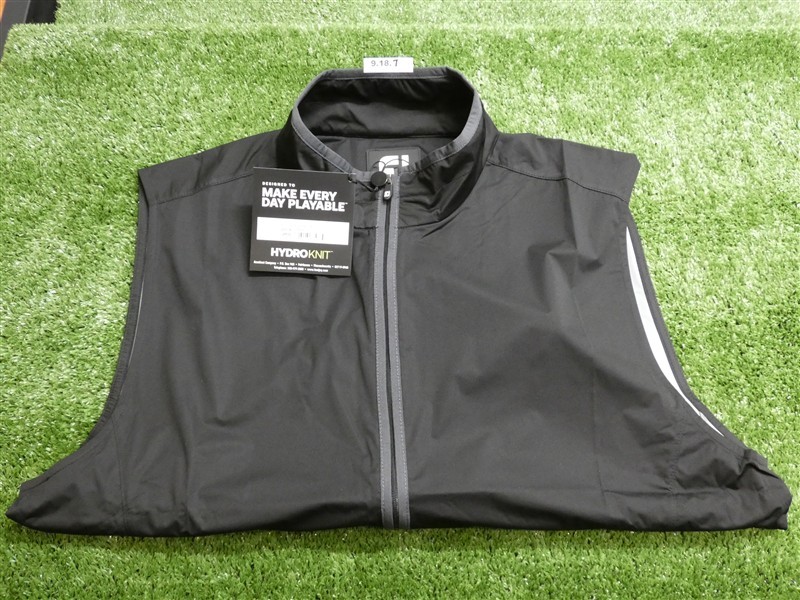 FootJoy Mens HydroKnit Golf Vest Black/Charcoal Large 25274
