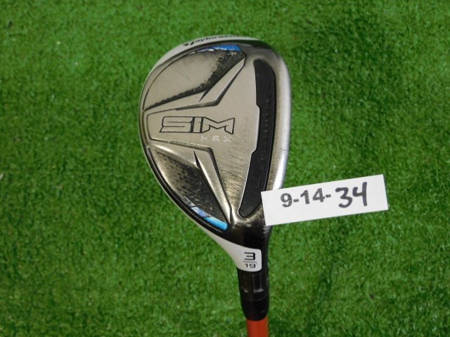 TaylorMade SIM Max 19* 3 Hybrid Rescue Tour AD DI-85 Stiff Graphite 39.75″
