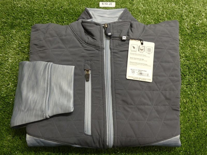 FootJoy Mens ThermoSeries Full-Zip Golf Hybrid Mid-Layer Charcoal Large 30541