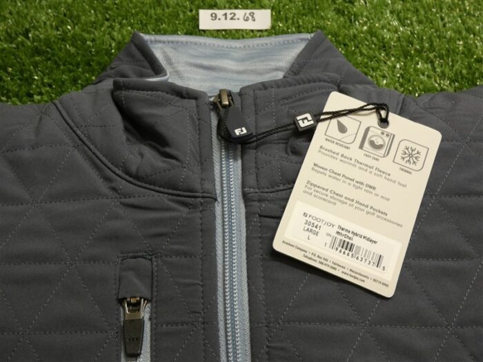 FootJoy Mens ThermoSeries Full-Zip Golf Hybrid Mid-Layer Charcoal Large 30541