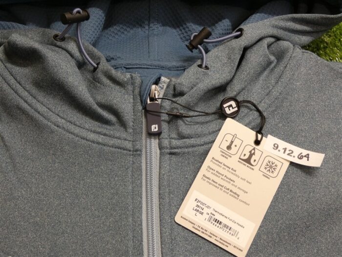 FootJoy Mens ThermoSeries Full-Zip Golf Hoodie Slate Large 29114