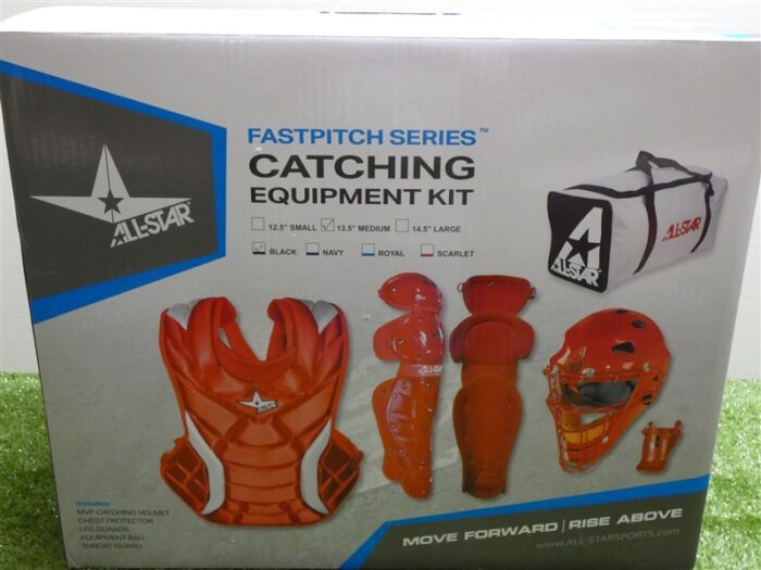 All-Star Fastpitch Series Softball Catcher’s Kit Medium 13.5″ Black New