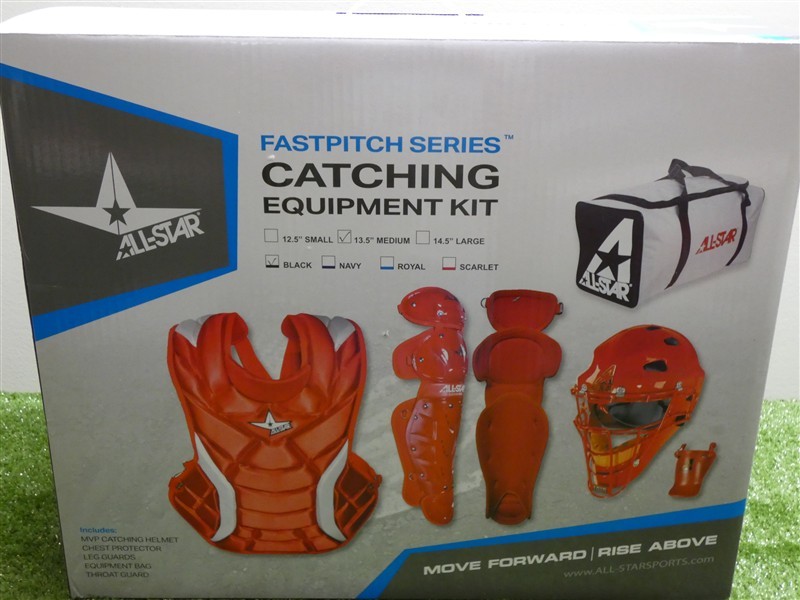 All-Star Fastpitch Series Softball Catcher’s Kit Medium 13.5″ Black New