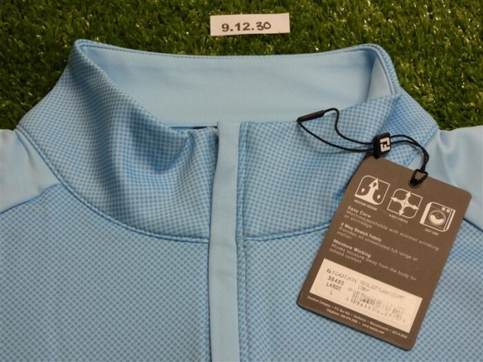 FootJoy Mens Tonal Dot Block Golf Mid-Layer Light Blue Large 30495