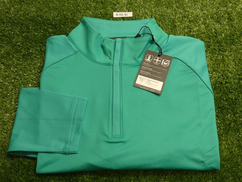 FootJoy Mens Tonal Dot Block Golf Mid-Layer Emerald Green Large 30504