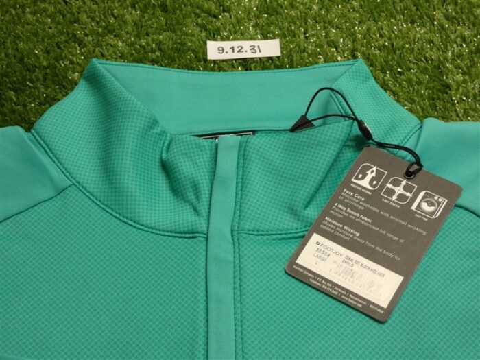FootJoy Mens Tonal Dot Block Golf Mid-Layer Emerald Green Large 30504