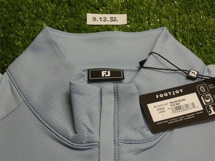 FootJoy Mens Tonal Dot Block Golf Mid-Layer Blue Grey Large 33304