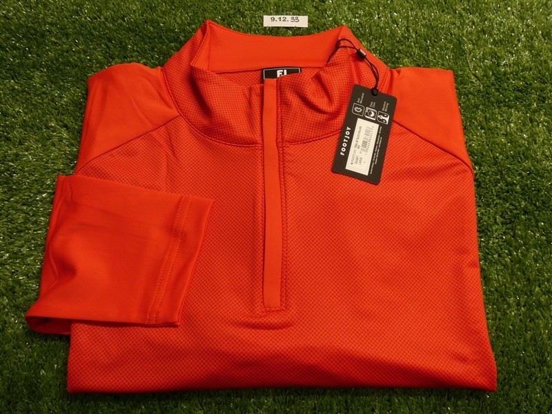 FootJoy Mens Tonal Dot Block Golf Mid-Layer Red Large 30497