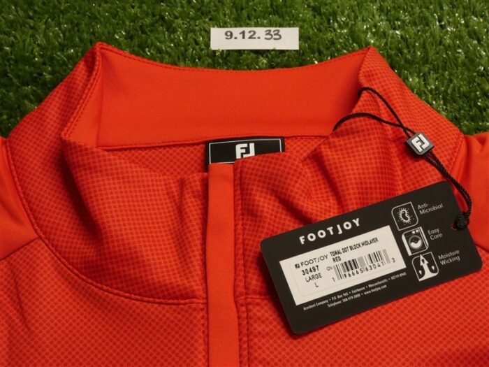 FootJoy Mens Tonal Dot Block Golf Mid-Layer Red Large 30497