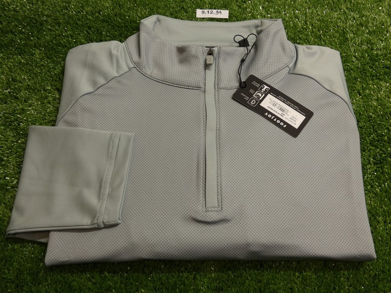 FootJoy Mens Tonal Dot Block Golf Mid-Layer Grey Large 30498
