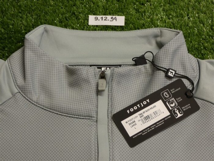 FootJoy Mens Tonal Dot Block Golf Mid-Layer Grey Large 30498