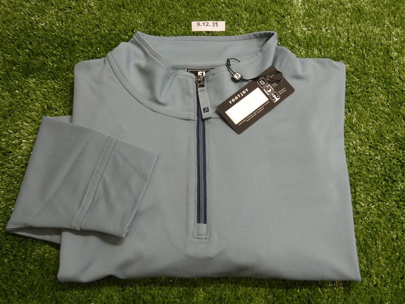 FootJoy Mens Approach Quarter-Zip Golf Pullover Steel Blue Large 35503