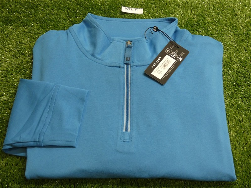 FootJoy Mens Approach Quarter-Zip Golf Pullover High Tide Large 35504