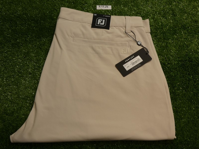 FootJoy Mens Dormie 9″ Golf Shorts w38 Stone 37627