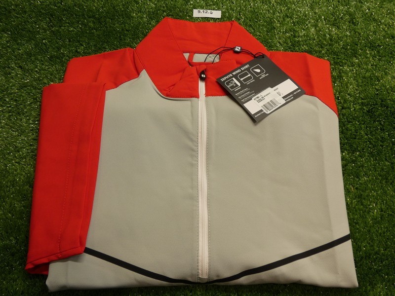 FootJoy Mens Zephyr Short Sleeve Golf Windshirt Red/Silver Large 37733