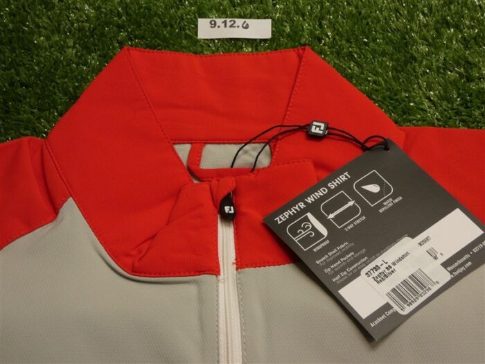FootJoy Mens Zephyr Short Sleeve Golf Windshirt Red/Silver Large 37733