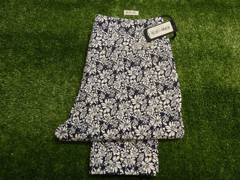 NEW Straight Down Womens Lexi Floral Golf Pants Navy/White Size 10