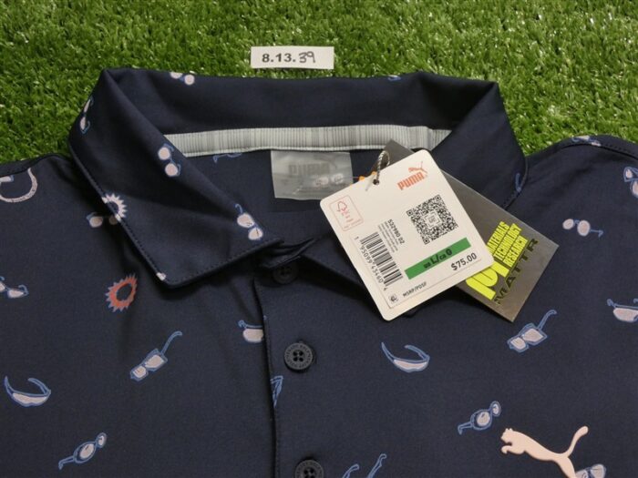 Puma Mens Mattr Sunnies Polo Golf Shirt C.C. Logo Navy Large