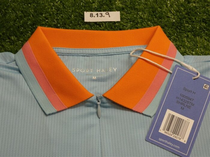 NEW Sport Haley Womens Monroe Short Sleeve Polo Golf Shirt Blue Medium