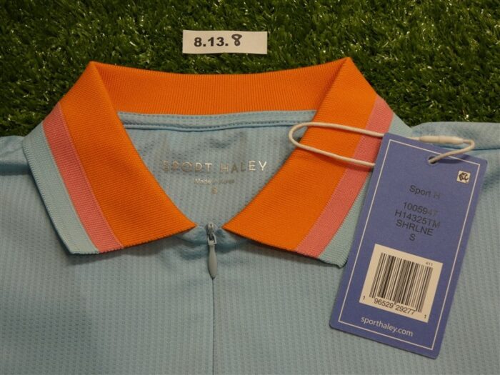 NEW Sport Haley Womens Monroe Short Sleeve Polo Golf Shirt Blue Small