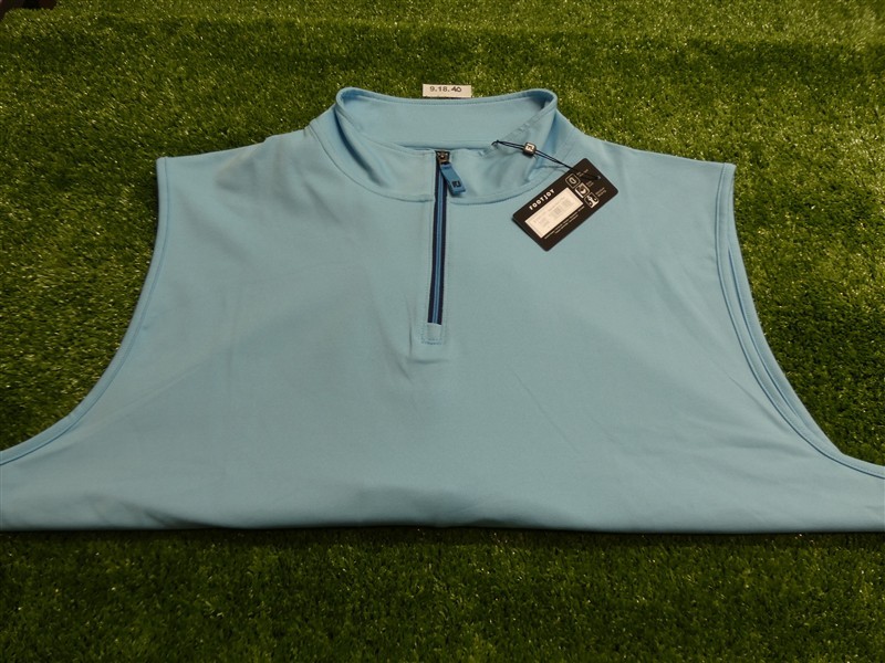 FootJoy Mens Approach Quarter-Zip Golf Vest Light Blue Large 33302