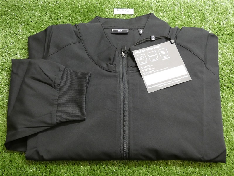 FootJoy Mens Long Sleeve Half-Zip Golf Windshirt Black Large 37761