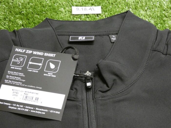 FootJoy Mens Long Sleeve Half-Zip Golf Windshirt Black Large 37761