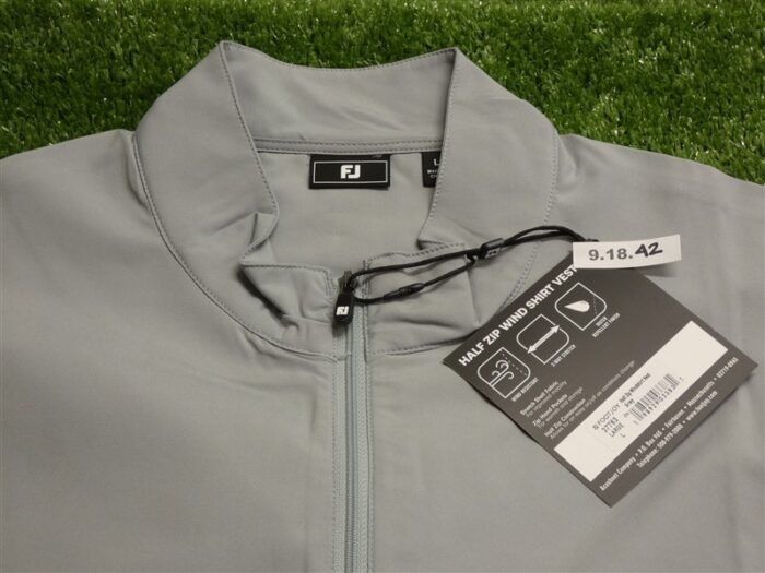 FootJoy Mens Half-Zip Windshirt Golf Vest Grey Large 37763
