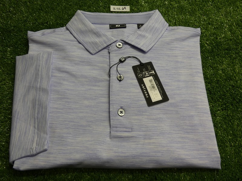 FootJoy Mens Space Dye Lisle Polo Golf Shirt Periwinkle Large 35178