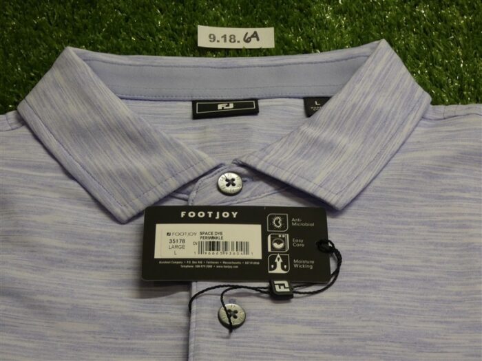 FootJoy Mens Space Dye Lisle Polo Golf Shirt Periwinkle Large 35178