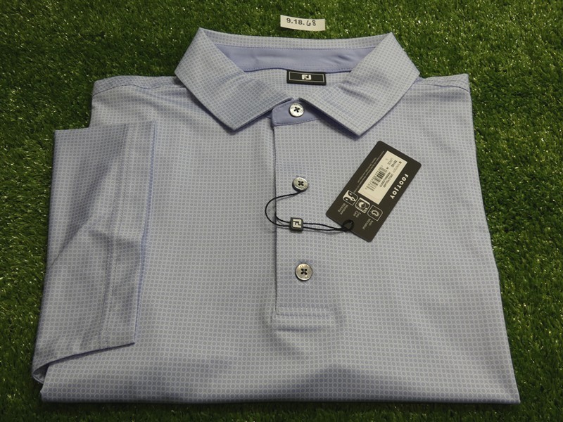 FootJoy Mens Circle Foulard Polo Golf Shirt Periwinkle/Ice Water Large 35140