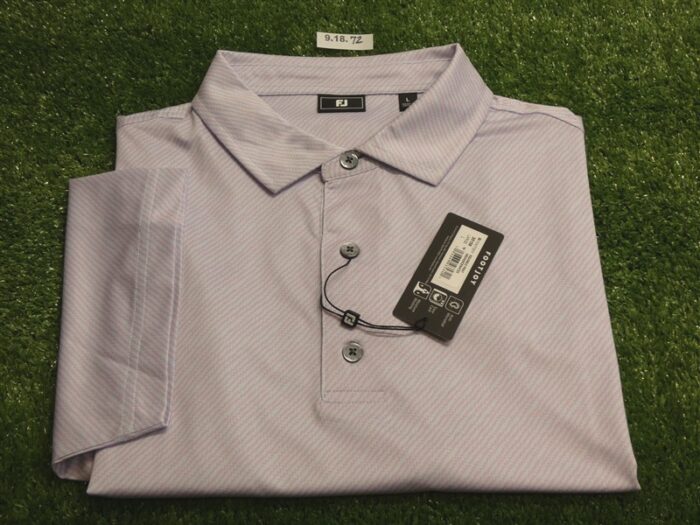 FootJoy Mens Squiggle Print Polo Golf Shirt Orchid/Ice Water Large 35158