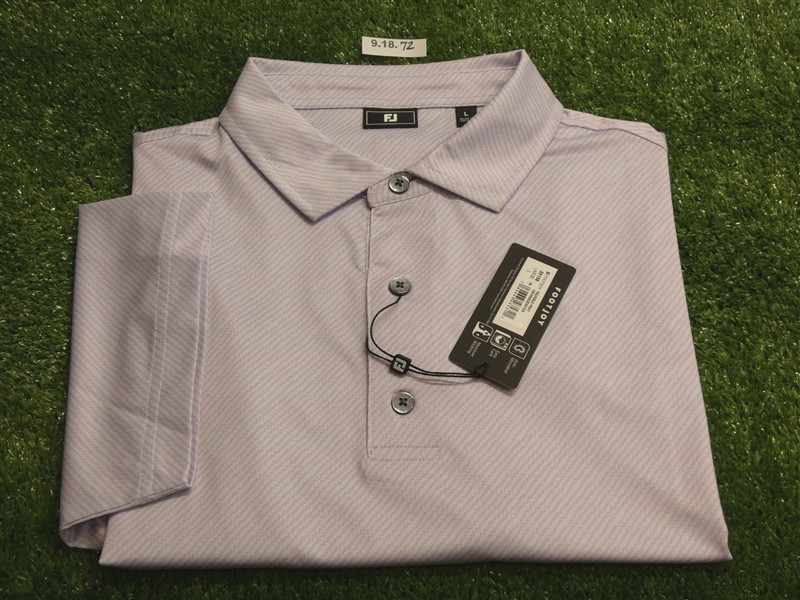 FootJoy Mens Squiggle Print Polo Golf Shirt Orchid/Ice Water Large 35158