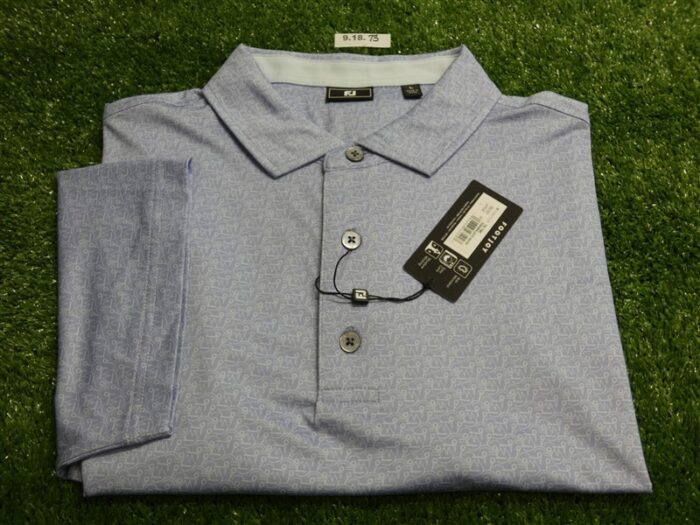 FootJoy Mens Tee Time Polo Golf Shirt Periwinkle/Ice Water Large 35157