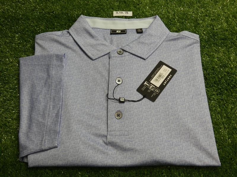 FootJoy Mens Tee Time Polo Golf Shirt Periwinkle/Ice Water Large 35157