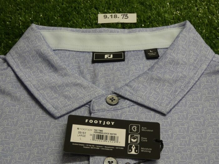 FootJoy Mens Tee Time Polo Golf Shirt Periwinkle/Ice Water Large 35157