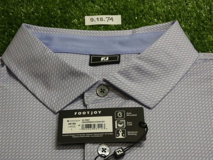 FootJoy Mens 3D Print Polo Golf Shirt Orchid/Periwinkle/Ice Water Large 35150