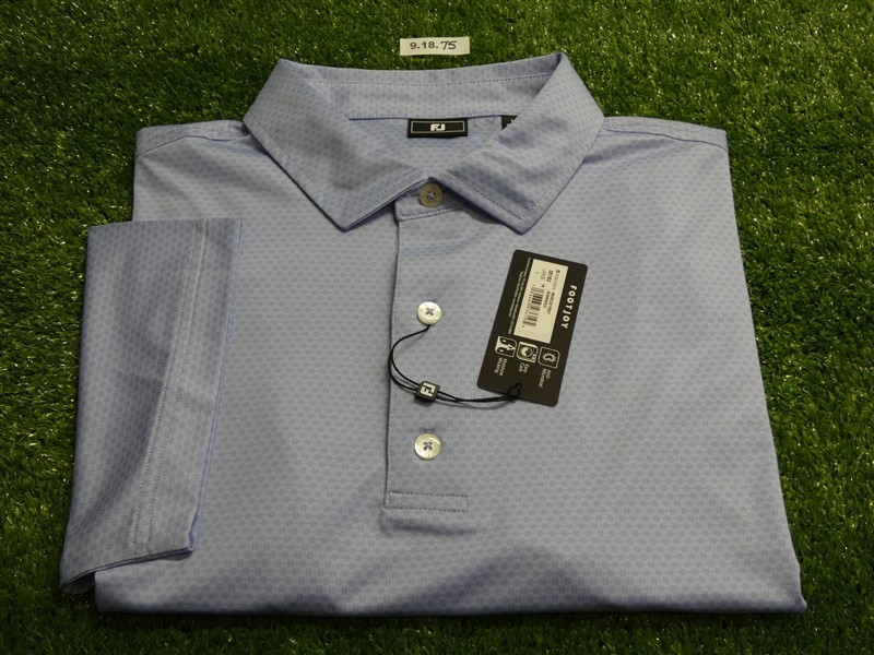 FootJoy Mens Abascus Print Lisle Polo Golf Shirt Periwinkle Large 35182