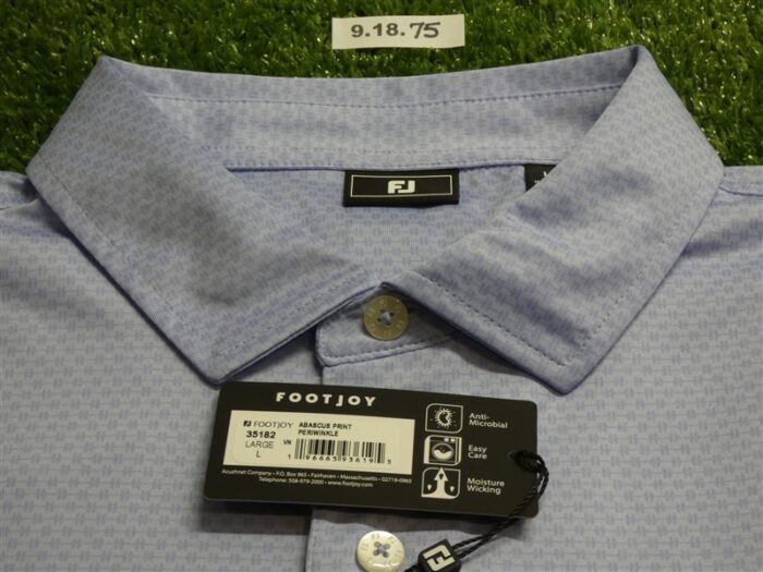 FootJoy Mens Abascus Print Lisle Polo Golf Shirt Periwinkle Large 35182