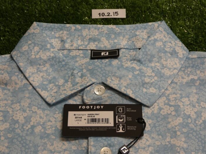 FootJoy Mens Garden Lisle Polo Golf Shirt Air Blue Large 35144