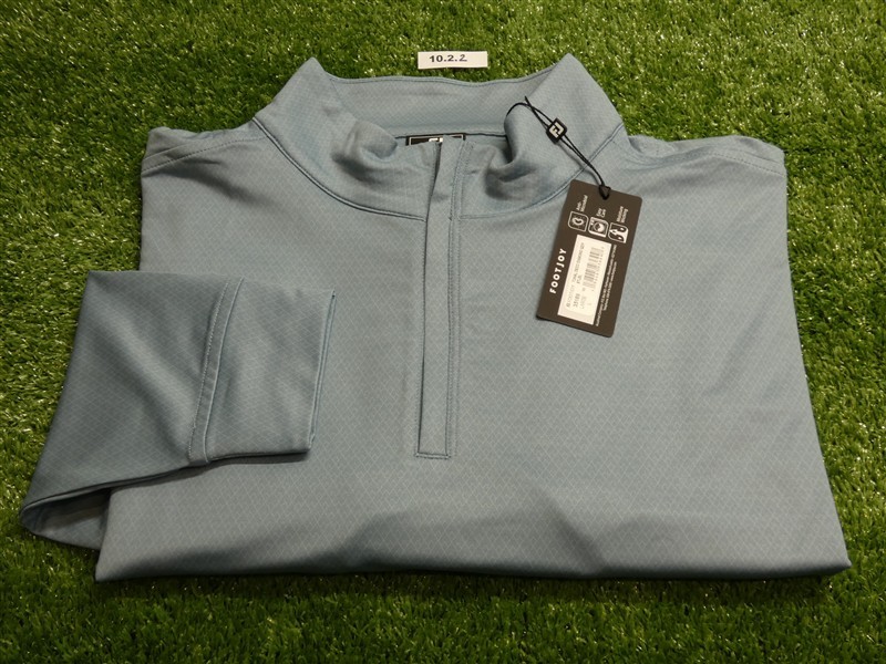 FootJoy Mens Tonal Deco Diamond Quarter-Zip Golf Pullover Steel Blue Large 35189